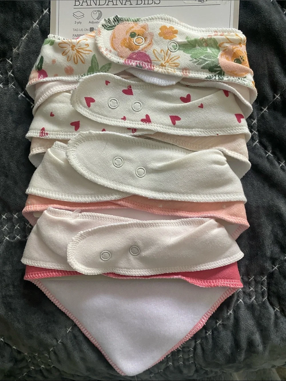 Modern Baby Floral & Pink Bandana Bibs - 8 Pack